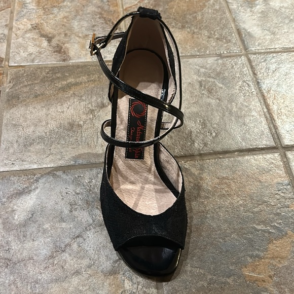 Natural Spin Ballroom 3” height heels dance shoes. Black lace. - Picture 4 of 9